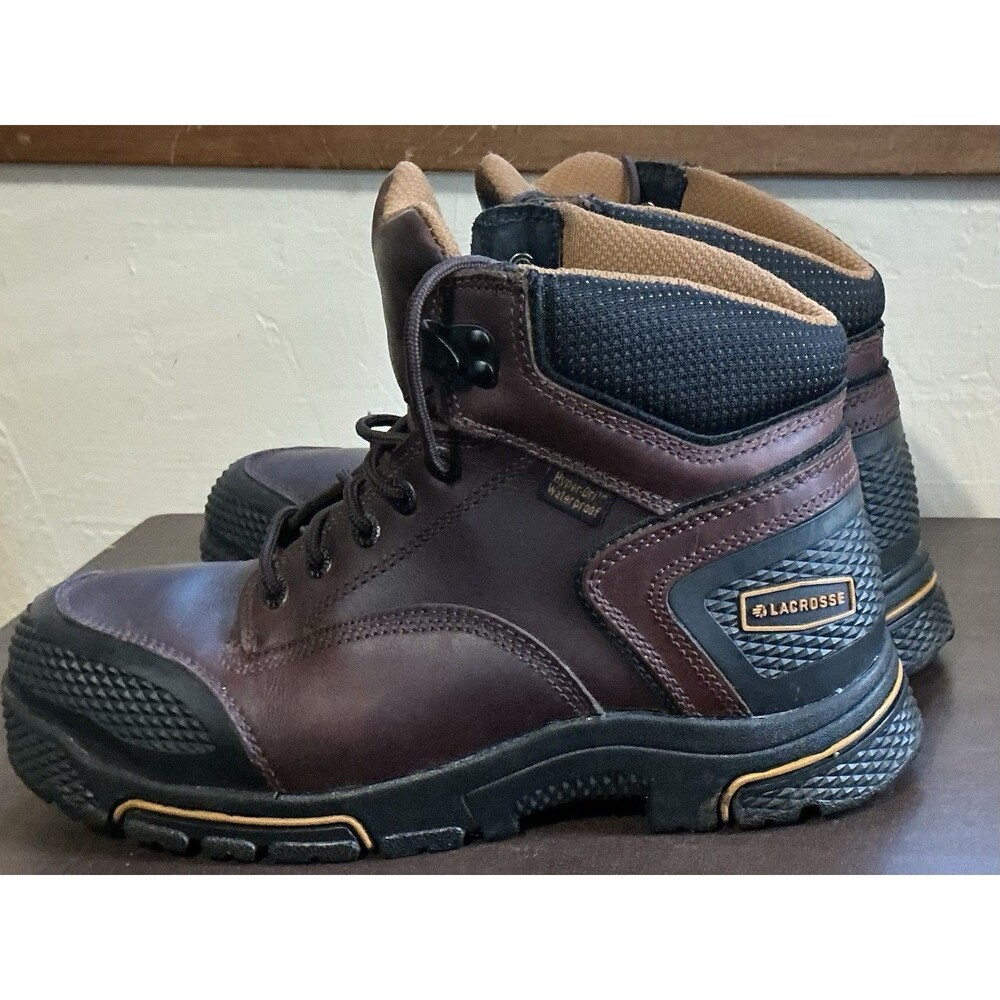 Lacrosse Adamas 6” Brown Leather  Waterproof Steel Toed Boots Men’s Size 8